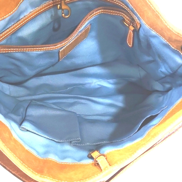 Coach Patchwork Leather Suede Canvas Signature Large Bucket Shoulder Bag - Picture 7 of 13